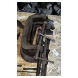 6 assorted C-clamps