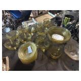 Yellow Amber Depression Glass Set
