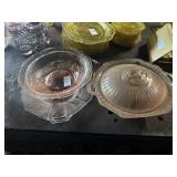 Lot of Pink Depression Glass