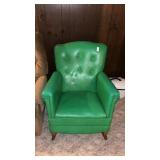 Green Faux Leather Lounge Chair