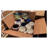 2 boxes of mugs and glassware