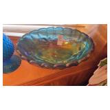 Vintage Indiana Carnival Glass Blue Iridescent