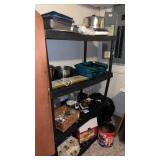4 Tier Black Plastic Shelving Unit NO CONTENTS