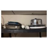 Shelf Lot of Baking Pans and Trays