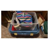 Tote of Winter Clothing and Empty Tote