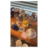Miscellaneous Lot of Dishes, Trays, and Figurines