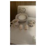 Collection of Cream Colored pitchers, bowls, etc