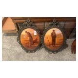 Vintage pair of 'The Angelus' convex oval