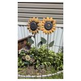 Lot of Sunflower Metal Garden Decor