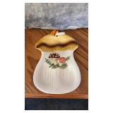 Vintage Sears Merry Mushroom Spoon Rest Dish