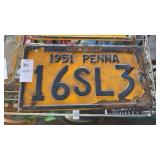 1951 Pennsylvania License Plate