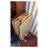 Wooden TV Tray Set