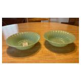 Lot of 2 Vintage Anchor Hocking Jadeite Swirl