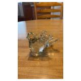 Clear Glass Bubble Bird Paperweight