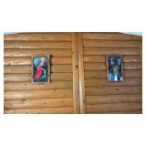 Set of Mexican Feather Art Birds Framed