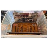 Container of Pennsylvania License Plates
