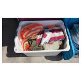 Tote of Blankets and America Flags