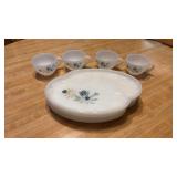 Set of Federal Glass milk glass "Atomic Flower"