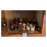 Shelf of Salt and Pepper Shakers
