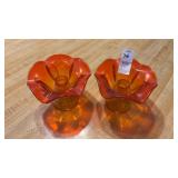 Viking Glass Epic Six Petal Amberina Flame Candle