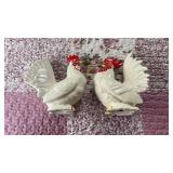 Pair of Cermaic Rooster Vintage