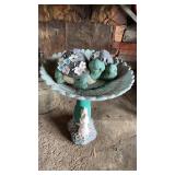 Decorative Bird Bath with Snail and Turtle