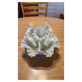 Vintage Fenton Hobnail Epergne in Milk Glass