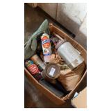 Lot of car fluids, shop parts, and more