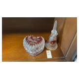 Glass Cardinal Dish and Bell
