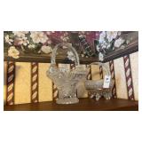 Two Glass Crystal Baskets