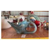 Vintage Hand Blown Art Glass Swan Bowl