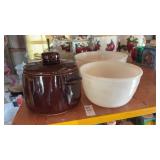 Mixing Bowls and Salt Crock