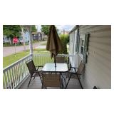 Patio Table and 4 Chairs with Umbrella