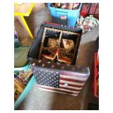 Patriotic storage bin & contents