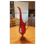 LE Smith glass swung pitcher Handle Cracked