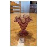 Small Fenton Cranberry Hobnail Vase