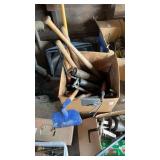 Box with Gardening Tools and 2 Grease Guns