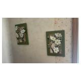Two Metal Wall Flower Pictures