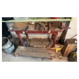 Wooden Table W Grinding Wheel