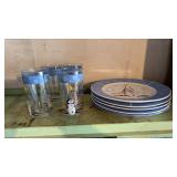 Snowman Plates and Glasses
