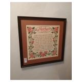 Mother needle work wall art