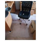 Desk chair and 3'x4' floor protector lot