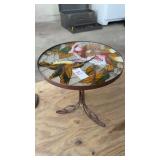 Hummingbird stained glass accent table