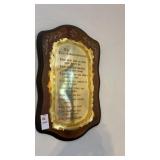 Ten Commandments Plaque brass on Wood