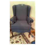 2 Quality Queen Ann Wing Back Chairs - brocade