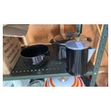 Vintage style black metal coffee percolator with