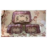 3 Temp-Tations Baking Dishes Trivets- Wire Totes