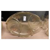 Clear glass serving platter 15 x 12ï¿½ï¿½ on display