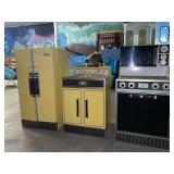 Vintage Sears brand metal toy refrigerator, sink