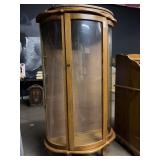 Wooden Bow front Curio Cabinet